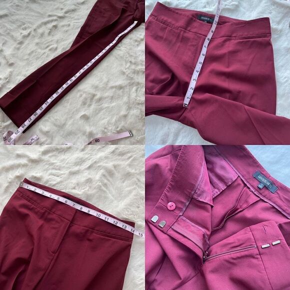 Lafayette 148 Pleated Trousers Pants Burgundy Red women’s 4 - Picture 10 of 10